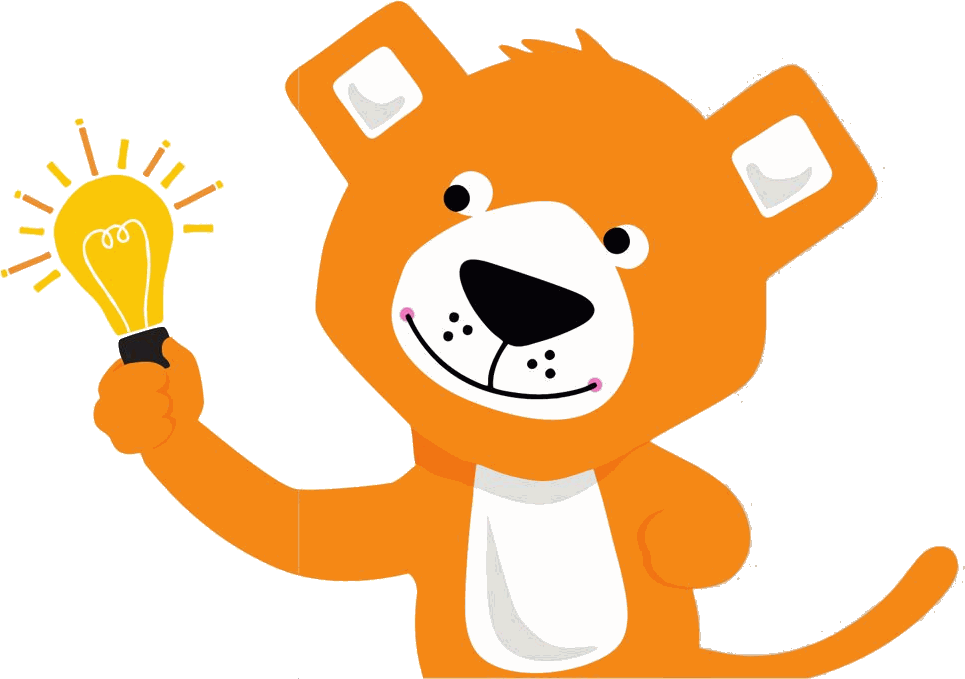 Leo the SuperCub holding up a bright idea